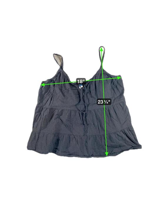 Old Navy Black Women's Ruffled Sleeveless Tank Top w Adjustable Straps - Size L - Picture 2 of 6